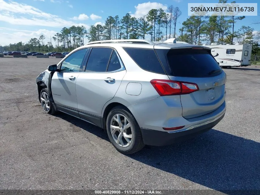 2018 Chevrolet Equinox Premier VIN: 3GNAXMEV7JL116738 Lot: 40829908