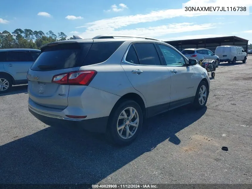 2018 Chevrolet Equinox Premier VIN: 3GNAXMEV7JL116738 Lot: 40829908