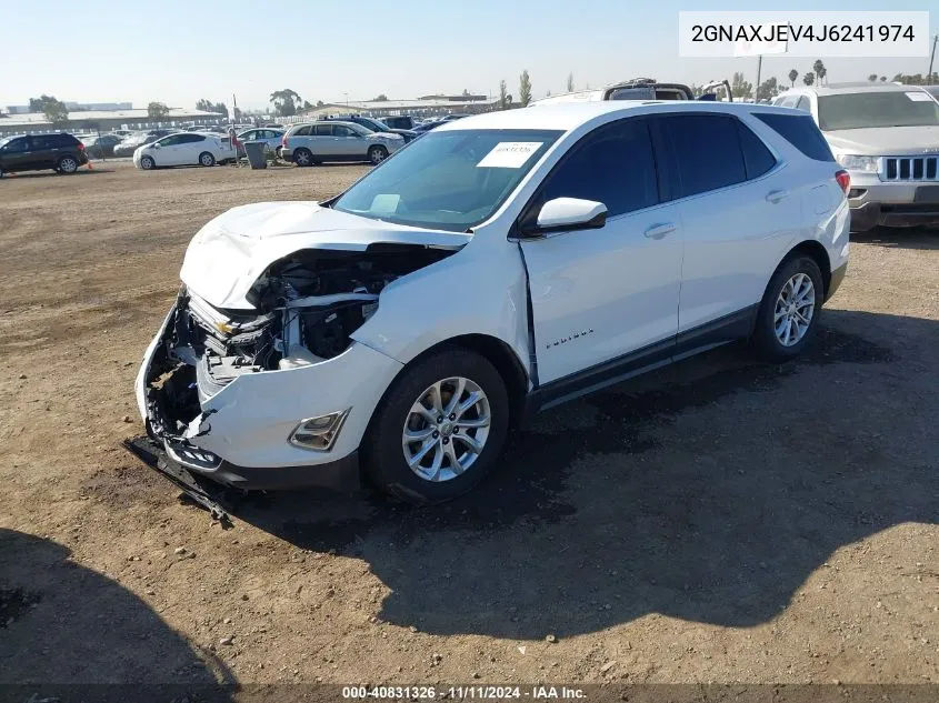 2018 Chevrolet Equinox Lt VIN: 2GNAXJEV4J6241974 Lot: 40831326