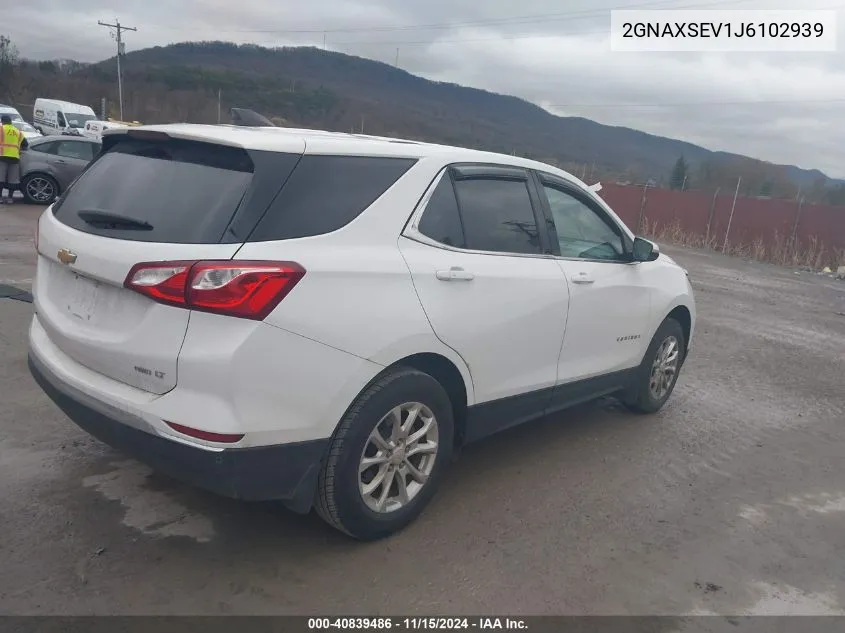 2018 Chevrolet Equinox Lt VIN: 2GNAXSEV1J6102939 Lot: 40839486