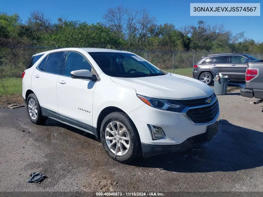 2018 Chevrolet Equinox Lt VIN: 3GNAXJEVXJS574567 Lot: 40840873