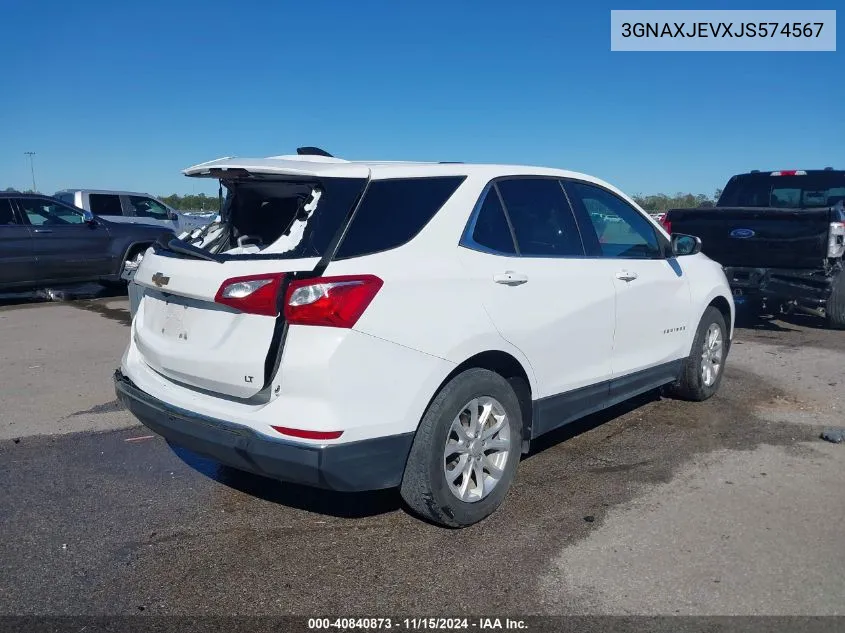 2018 Chevrolet Equinox Lt VIN: 3GNAXJEVXJS574567 Lot: 40840873