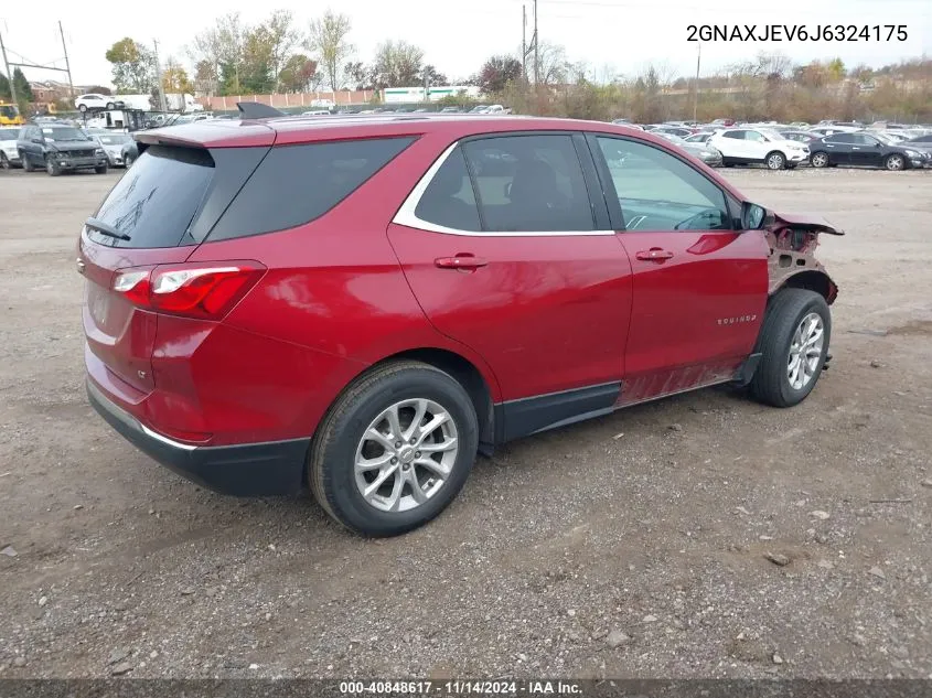 2018 Chevrolet Equinox Lt VIN: 2GNAXJEV6J6324175 Lot: 40848617