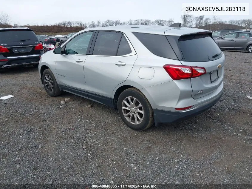 2018 Chevrolet Equinox Lt VIN: 3GNAXSEV5JL283118 Lot: 40848865