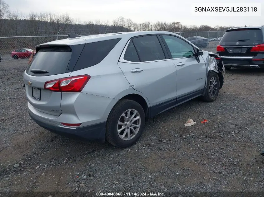 2018 Chevrolet Equinox Lt VIN: 3GNAXSEV5JL283118 Lot: 40848865