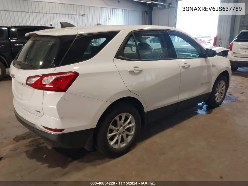 2018 Chevrolet Equinox Ls VIN: 3GNAXREV6JS637789 Lot: 40854228