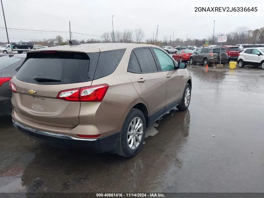 2018 Chevrolet Equinox Ls VIN: 2GNAXREV2J6336645 Lot: 40861416