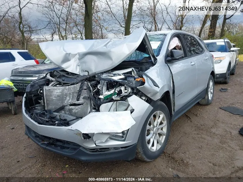 2018 Chevrolet Equinox Ls VIN: 2GNAXHEV6J6314349 Lot: 40865973