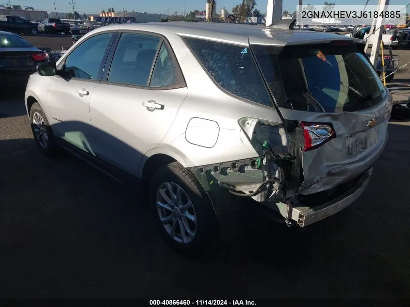 2018 Chevrolet Equinox Ls VIN: 2GNAXHEV3J6184885 Lot: 40866460