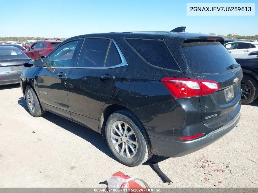 2018 Chevrolet Equinox Lt VIN: 2GNAXJEV7J6259613 Lot: 40871006