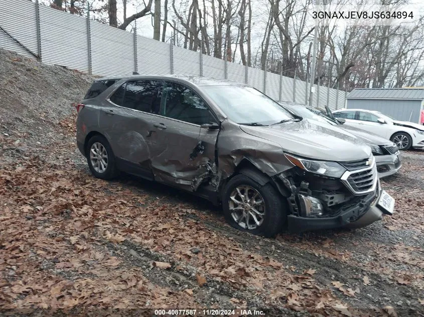 2018 Chevrolet Equinox Lt VIN: 3GNAXJEV8JS634894 Lot: 40877587