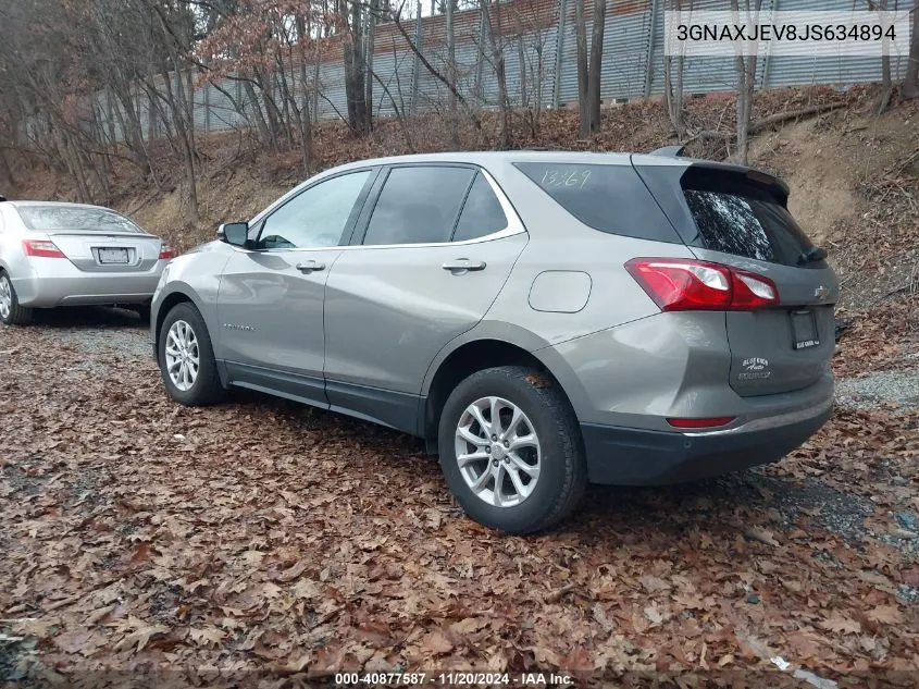 2018 Chevrolet Equinox Lt VIN: 3GNAXJEV8JS634894 Lot: 40877587