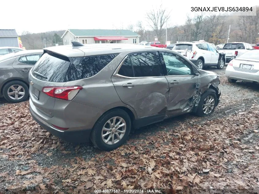 2018 Chevrolet Equinox Lt VIN: 3GNAXJEV8JS634894 Lot: 40877587