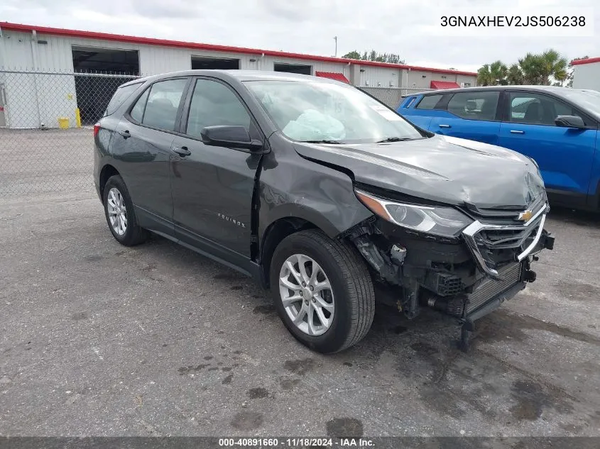 2018 Chevrolet Equinox Ls VIN: 3GNAXHEV2JS506238 Lot: 40891660