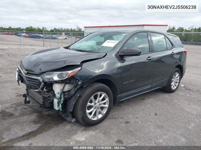 2018 Chevrolet Equinox Ls VIN: 3GNAXHEV2JS506238 Lot: 40891660