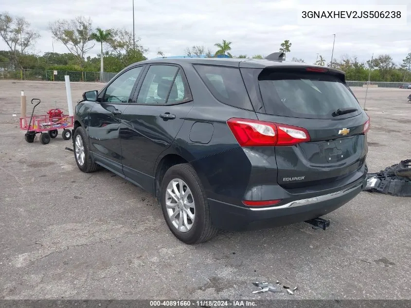 2018 Chevrolet Equinox Ls VIN: 3GNAXHEV2JS506238 Lot: 40891660