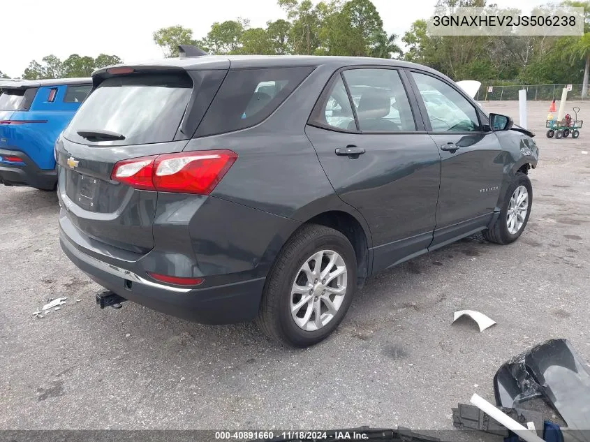 2018 Chevrolet Equinox Ls VIN: 3GNAXHEV2JS506238 Lot: 40891660