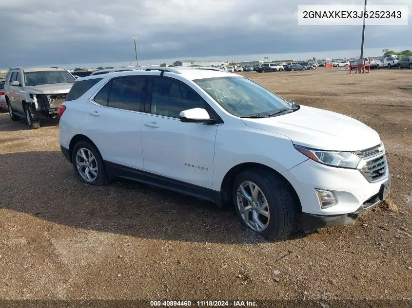 2018 Chevrolet Equinox Lt VIN: 2GNAXKEX3J6252343 Lot: 40894460