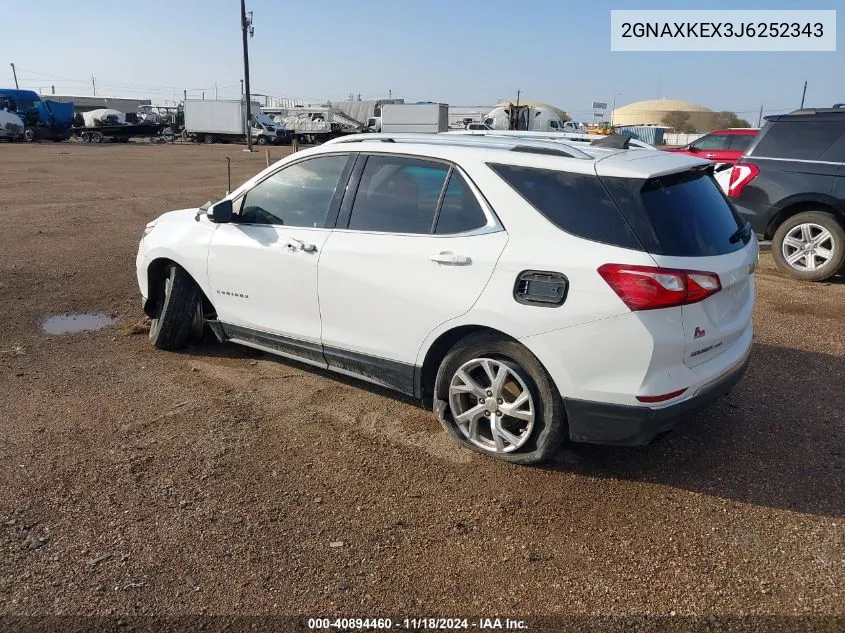 2018 Chevrolet Equinox Lt VIN: 2GNAXKEX3J6252343 Lot: 40894460