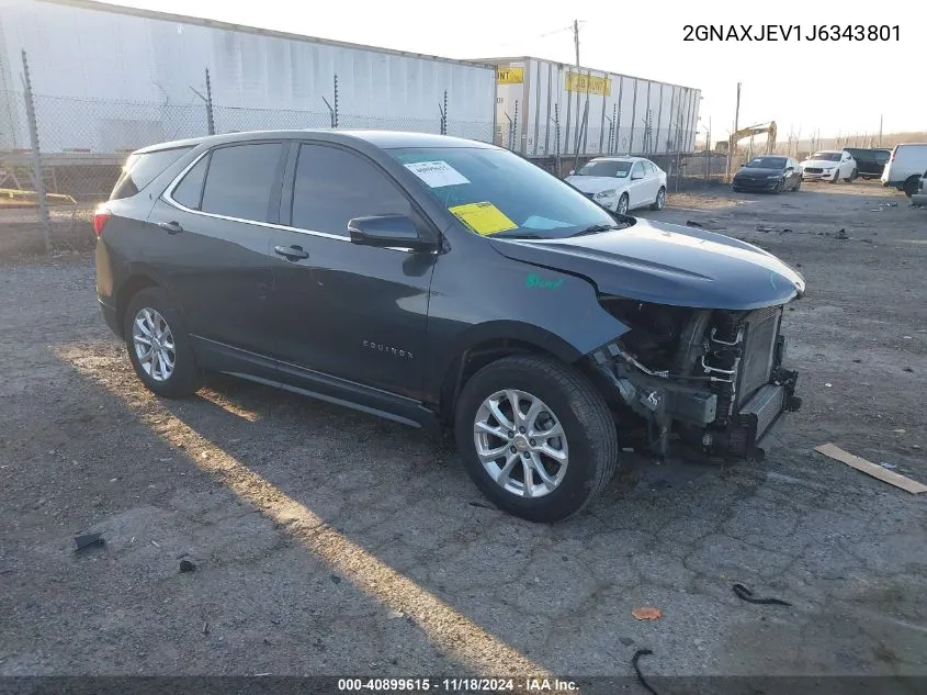 2018 Chevrolet Equinox Lt VIN: 2GNAXJEV1J6343801 Lot: 40899615