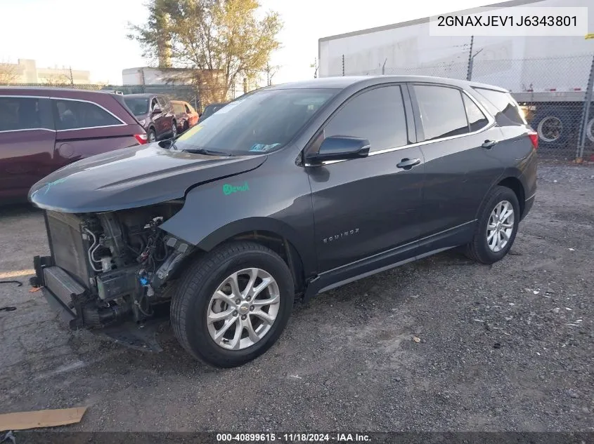 2018 Chevrolet Equinox Lt VIN: 2GNAXJEV1J6343801 Lot: 40899615