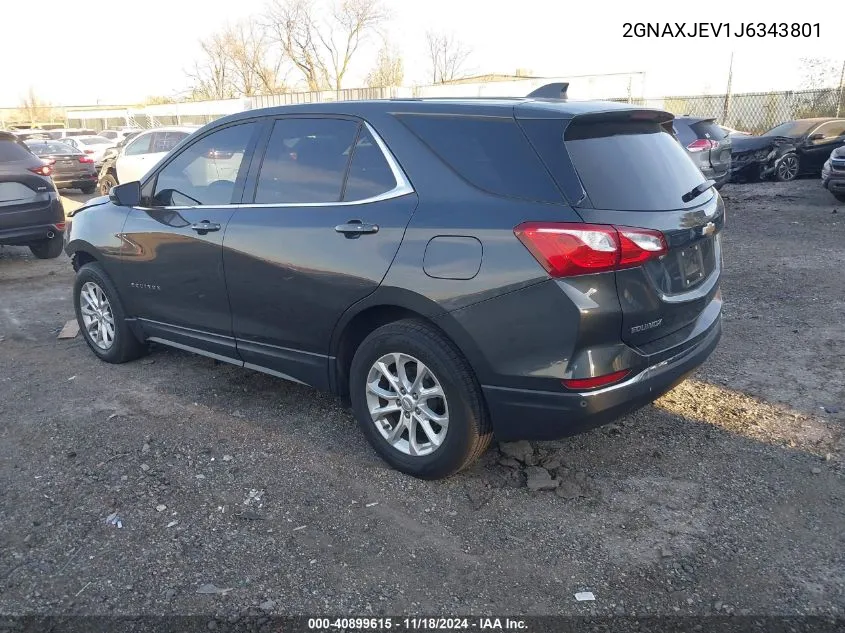 2018 Chevrolet Equinox Lt VIN: 2GNAXJEV1J6343801 Lot: 40899615