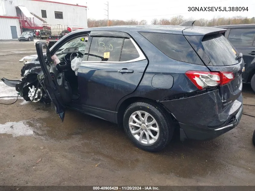 2018 Chevrolet Equinox Lt VIN: 3GNAXSEV5JL388094 Lot: 40905429