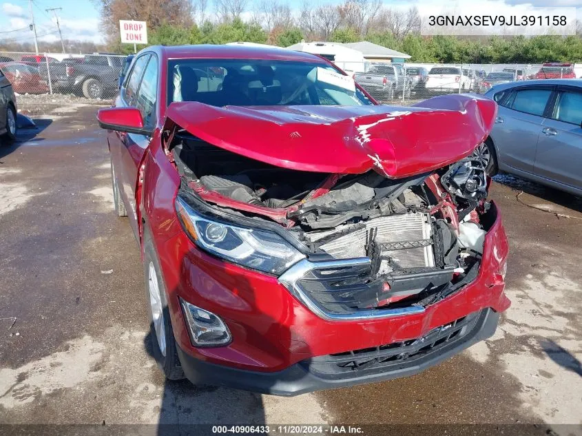 2018 Chevrolet Equinox Lt VIN: 3GNAXSEV9JL391158 Lot: 40906433