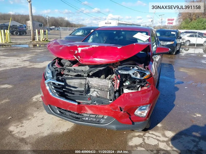 2018 Chevrolet Equinox Lt VIN: 3GNAXSEV9JL391158 Lot: 40906433