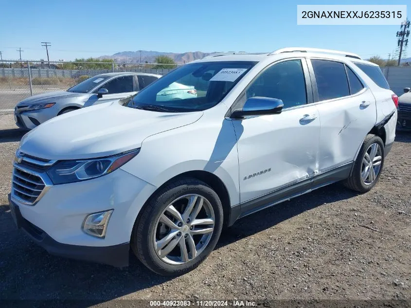 2018 Chevrolet Equinox Premier VIN: 2GNAXNEXXJ6235315 Lot: 40923083