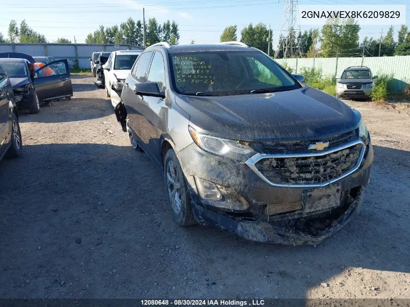 2019 Chevrolet Equinox VIN: 2GNAXVEX8K6209829 Lot: 12080648