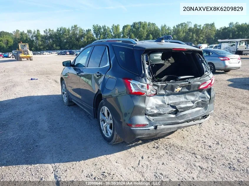 2019 Chevrolet Equinox VIN: 2GNAXVEX8K6209829 Lot: 12080648