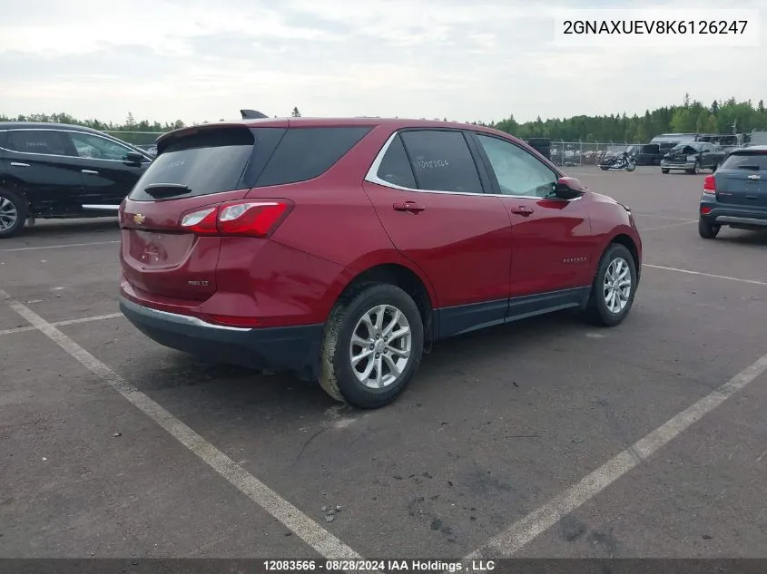 2019 Chevrolet Equinox VIN: 2GNAXUEV8K6126247 Lot: 12083566