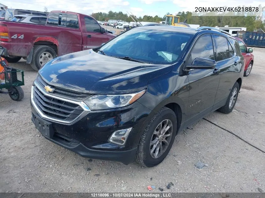 2019 Chevrolet Equinox VIN: 2GNAXKEV4K6218878 Lot: 12118096