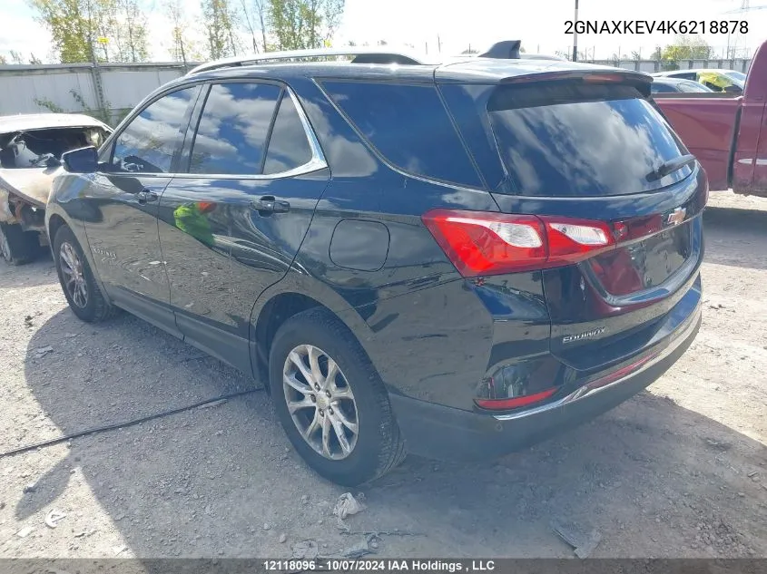 2019 Chevrolet Equinox VIN: 2GNAXKEV4K6218878 Lot: 12118096