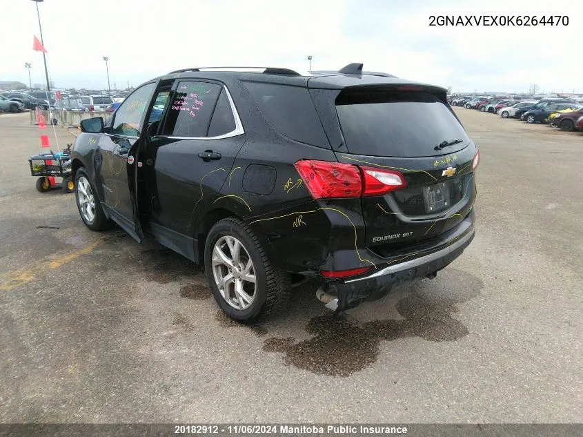 2019 Chevrolet Equinox Lt 2.0T VIN: 2GNAXVEX0K6264470 Lot: 20182912