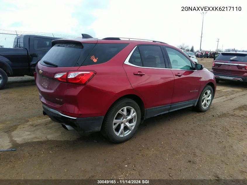 2019 Chevrolet Equinox Lt VIN: 2GNAXVEXXK6217110 Lot: 30049165