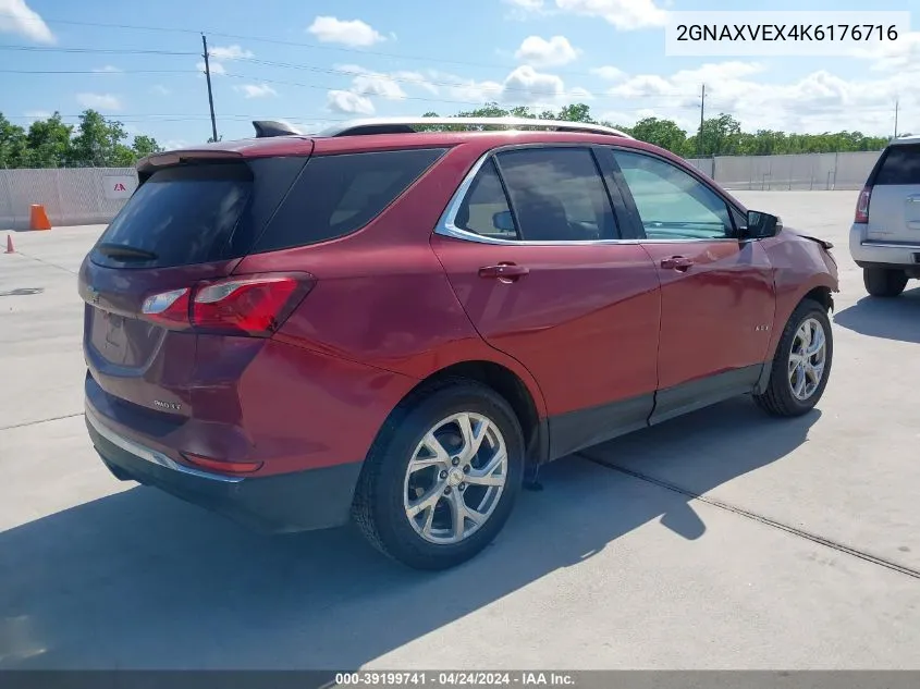 2019 Chevrolet Equinox Lt VIN: 2GNAXVEX4K6176716 Lot: 39199741