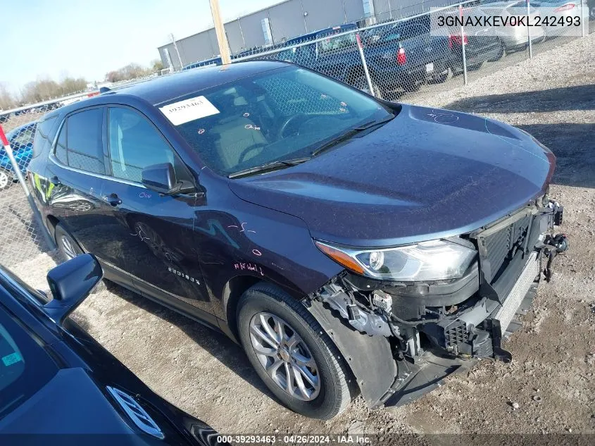 2019 Chevrolet Equinox Lt VIN: 3GNAXKEV0KL242493 Lot: 39293463