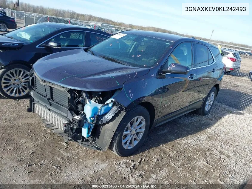 2019 Chevrolet Equinox Lt VIN: 3GNAXKEV0KL242493 Lot: 39293463