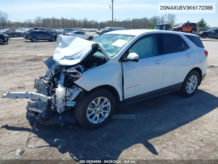 2019 Chevrolet Equinox Lt VIN: 2GNAXUEV3K6172388 Lot: 39294698