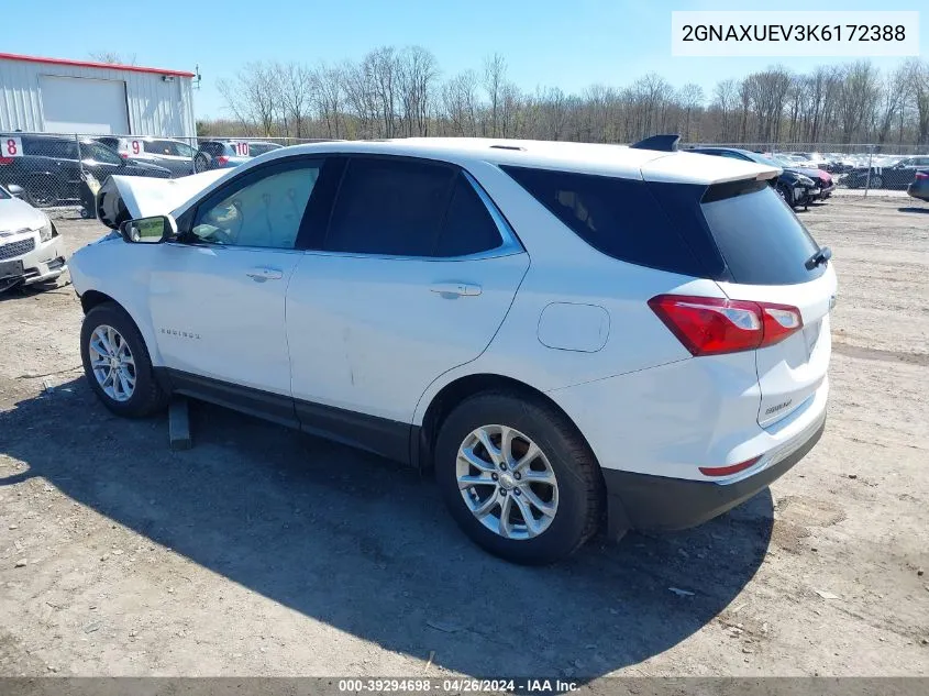 2019 Chevrolet Equinox Lt VIN: 2GNAXUEV3K6172388 Lot: 39294698