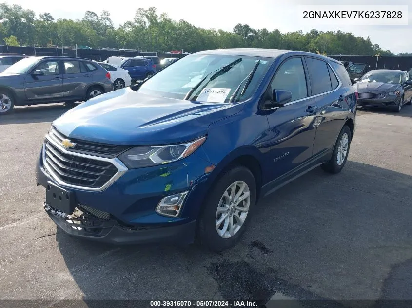 2019 Chevrolet Equinox Lt VIN: 2GNAXKEV7K6237828 Lot: 39315070