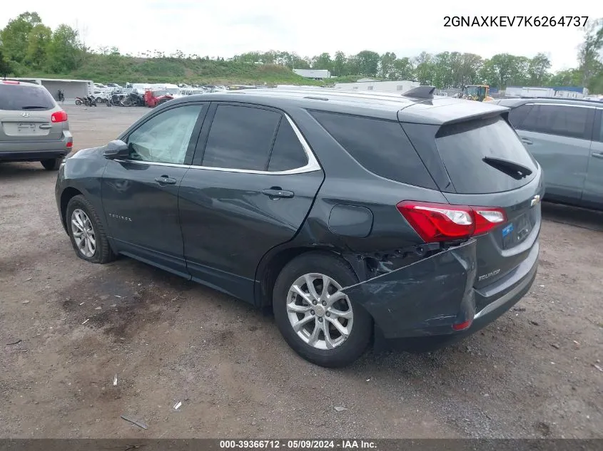 2019 Chevrolet Equinox Lt VIN: 2GNAXKEV7K6264737 Lot: 39366712