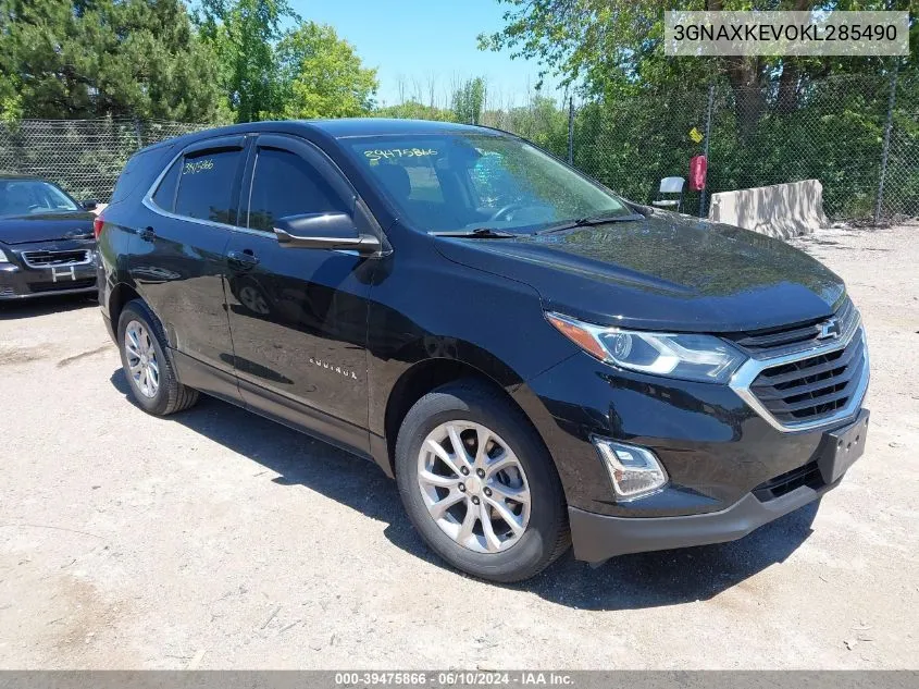 2019 Chevrolet Equinox Lt VIN: 3GNAXKEVOKL285490 Lot: 39475866