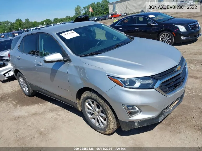 2019 Chevrolet Equinox Lt VIN: 3GNAXJEV0KS616522 Lot: 39553426