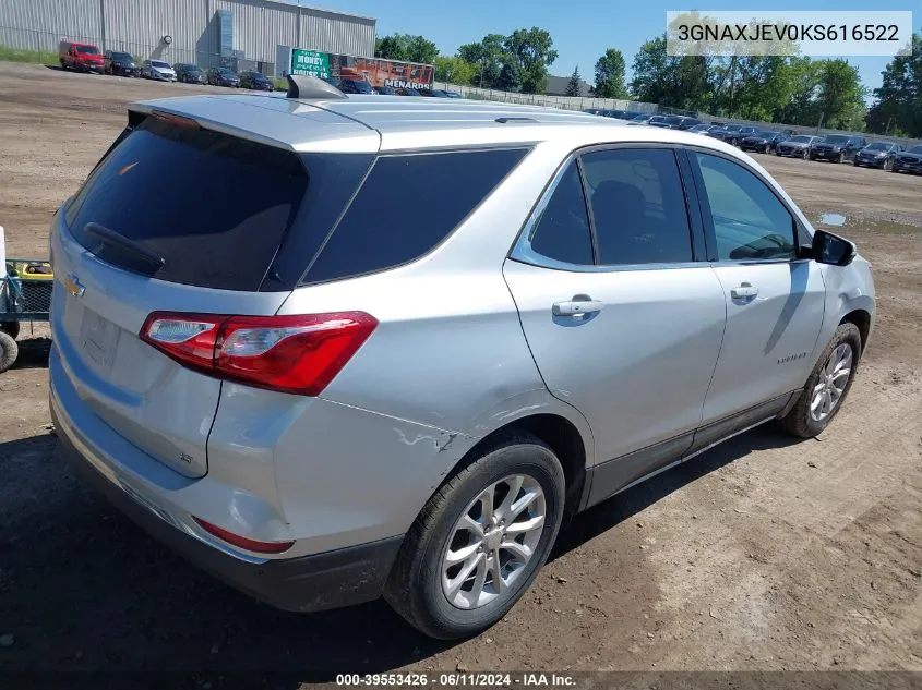 2019 Chevrolet Equinox Lt VIN: 3GNAXJEV0KS616522 Lot: 39553426