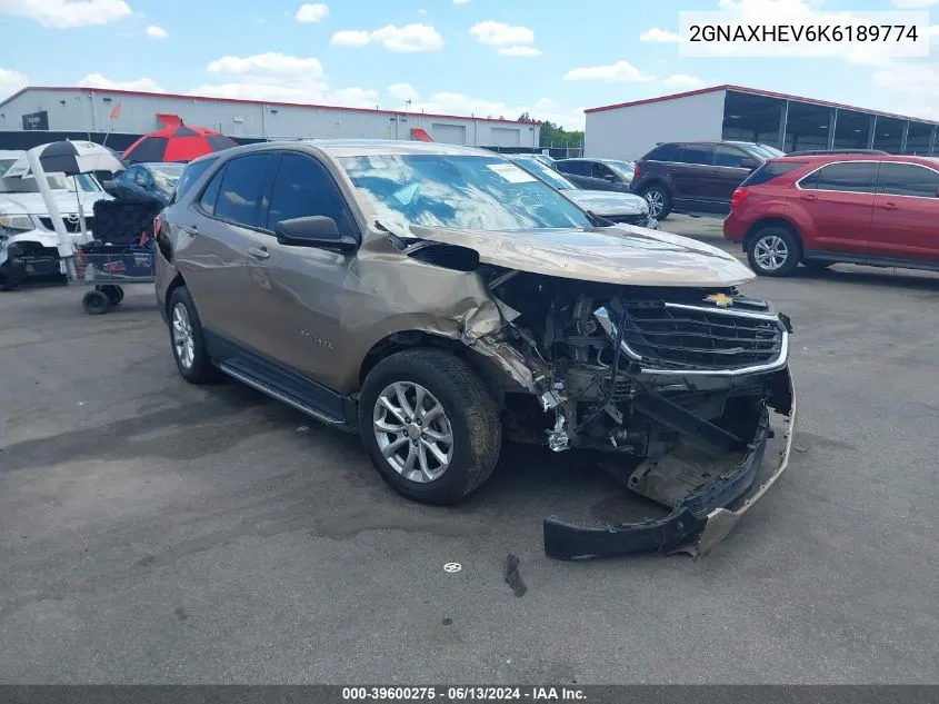 2019 Chevrolet Equinox Ls VIN: 2GNAXHEV6K6189774 Lot: 39600275