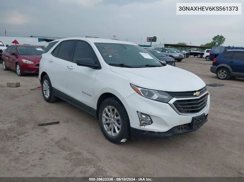 2019 Chevrolet Equinox Ls VIN: 3GNAXHEV6KS561373 Lot: 39622336