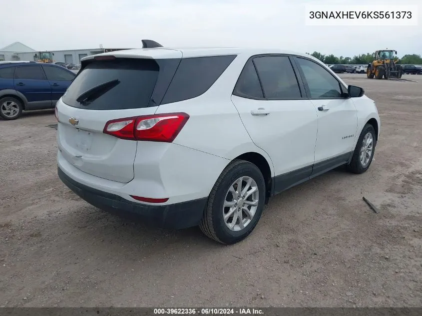 2019 Chevrolet Equinox Ls VIN: 3GNAXHEV6KS561373 Lot: 39622336